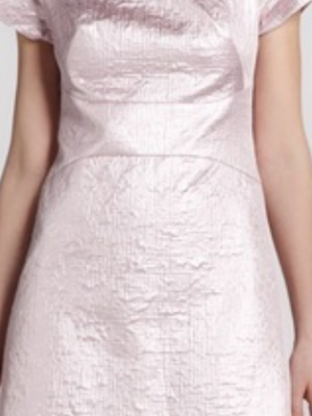 Tibi PINK METALLIC DRESS SZ 6 shimmer short sleeve